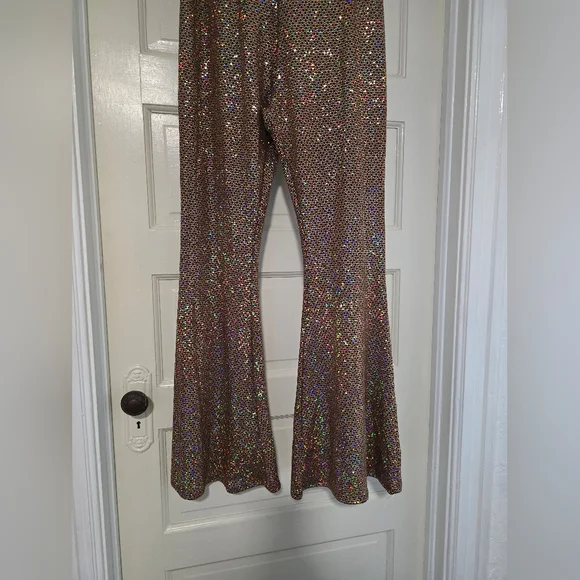 NEW Sparkling Multicolor Flare Pants - Picture 3 of 6